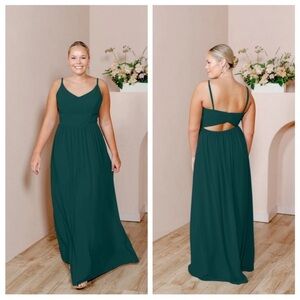 NEW Revelry Ainsley Chiffon Cut Out Back Maxi Formal Dress 14